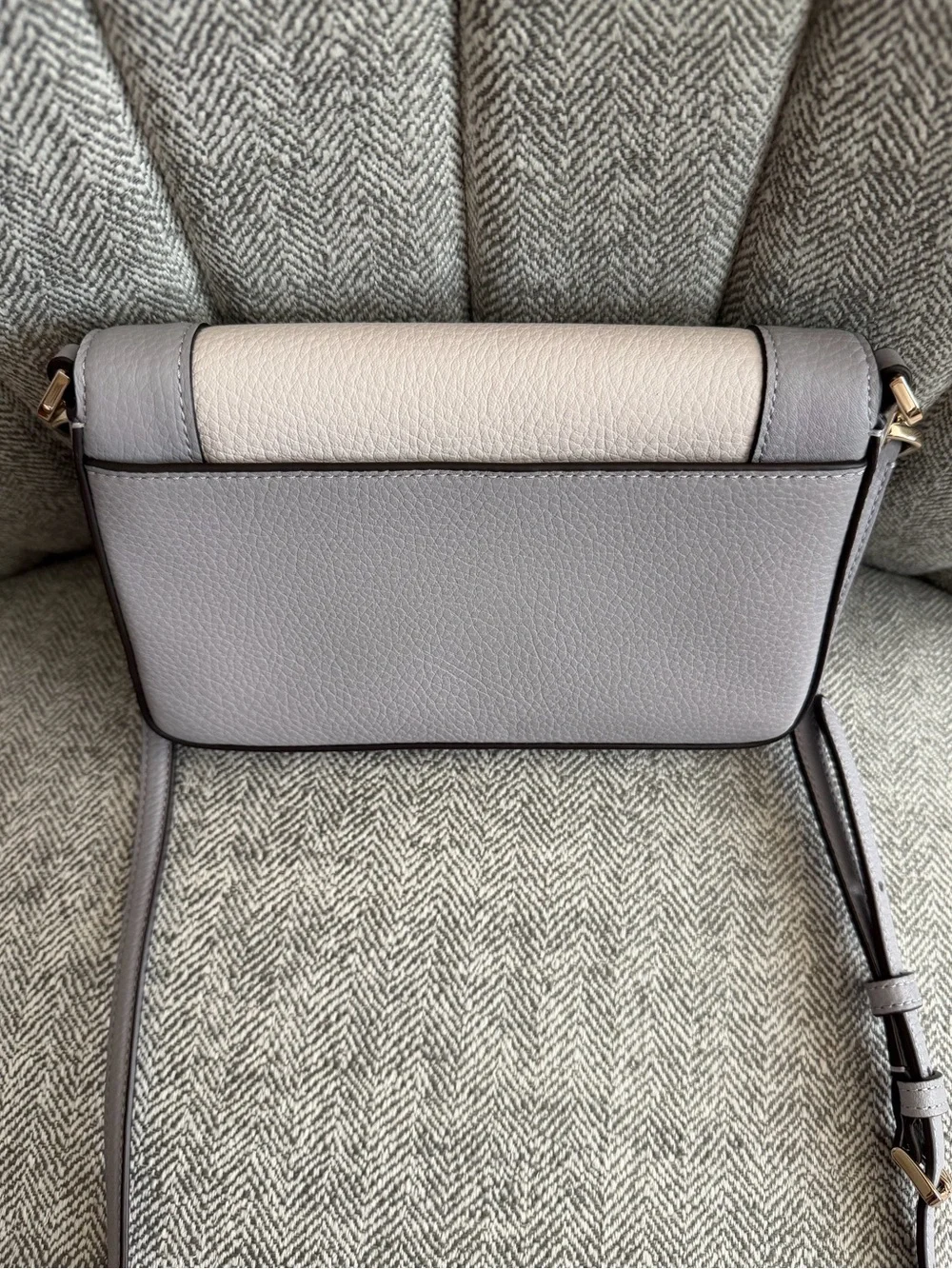 kate spade Two-Tone Gray and Cream Pebbled Leather Crossbody